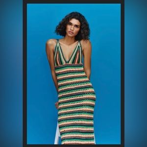 Zara Striped Knit Maxi Dress